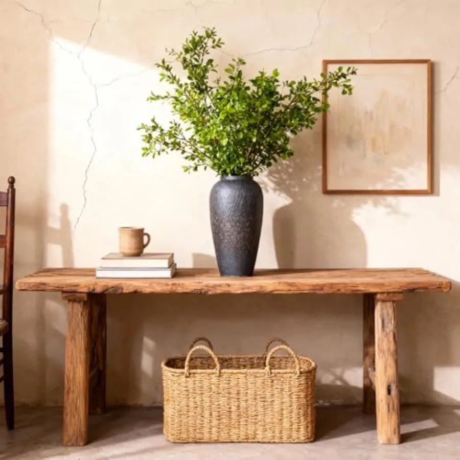 Rustic Ceramic Vase 13.8" Large Ceramic Vase for Home Decor, Modern Terracotta Floor Vase for Living Room, Entryway, Kitchen, V