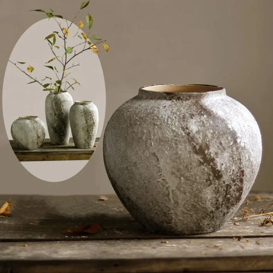 Rustic Ceramic Tall Floor Vase Vtage Farmhouse Decor Large Terracotta Vases for Livg Room Entryway Table Centerpiece Decor Terr
