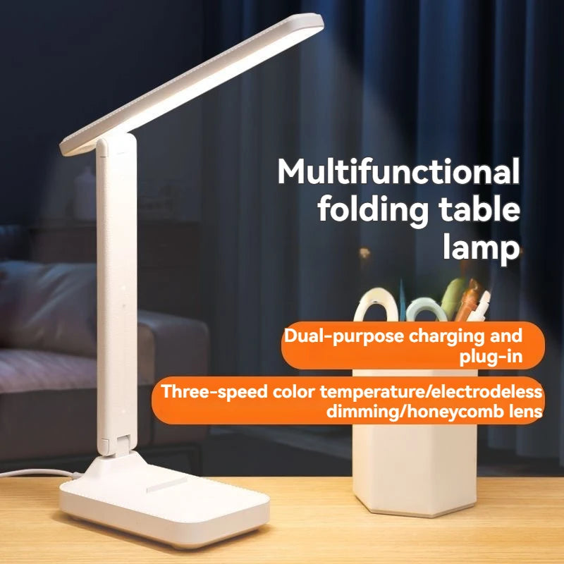 LED Touch Switch White Folding Desk Lamp