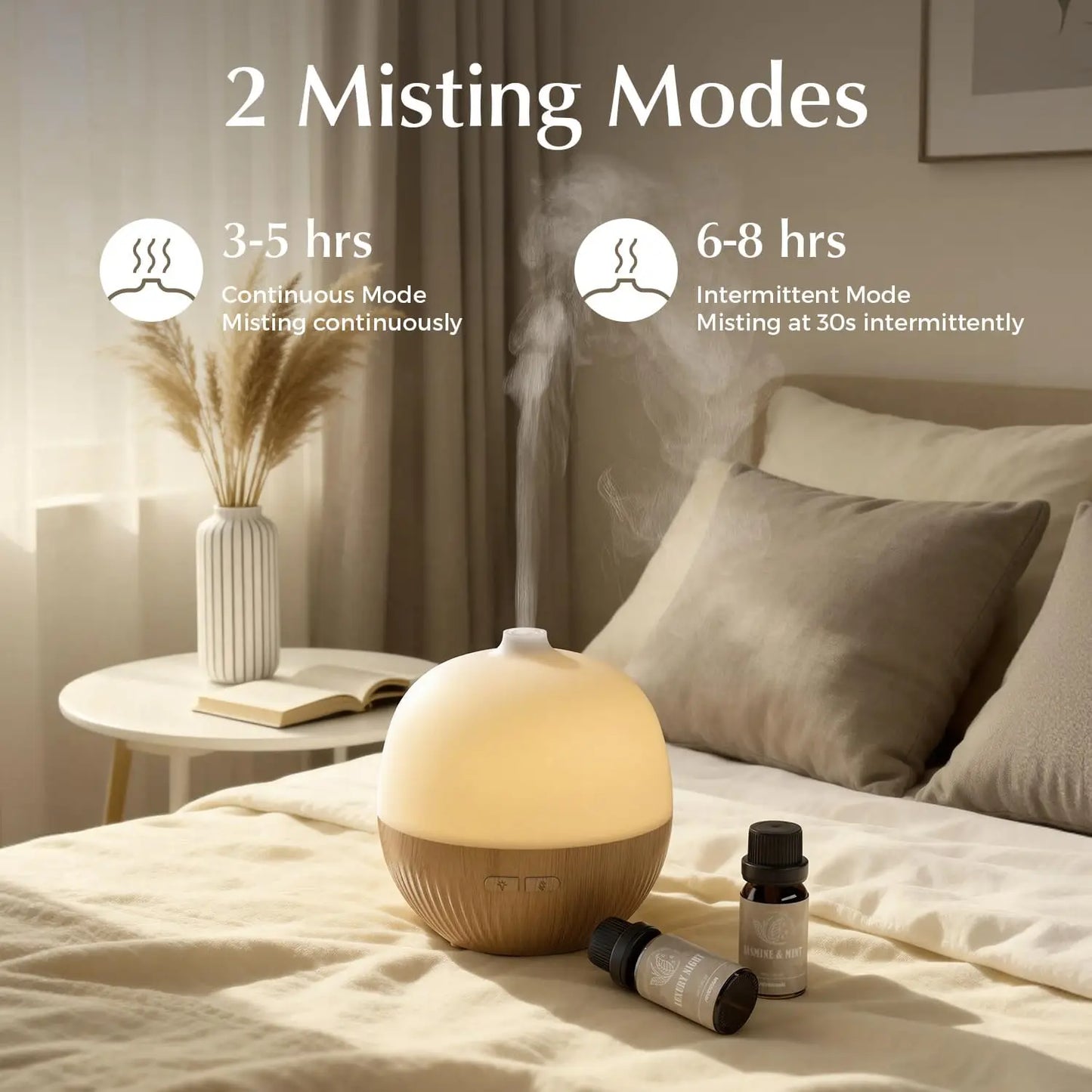 Essential Oil Diffuser, 100ml Small Aromatherapy Diffuser with Mood Light, Ultrasonic Oil Diffusers for Home, Mini Diffuser for Essential Oils, Gift for Women