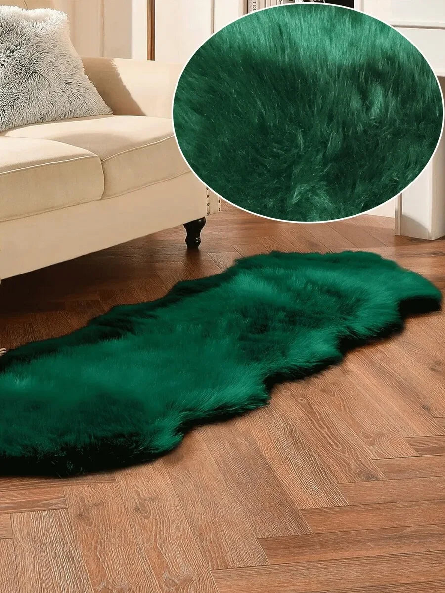 1PC Soft Faux Fur Rug White Fluffy Area Rug For Living Room