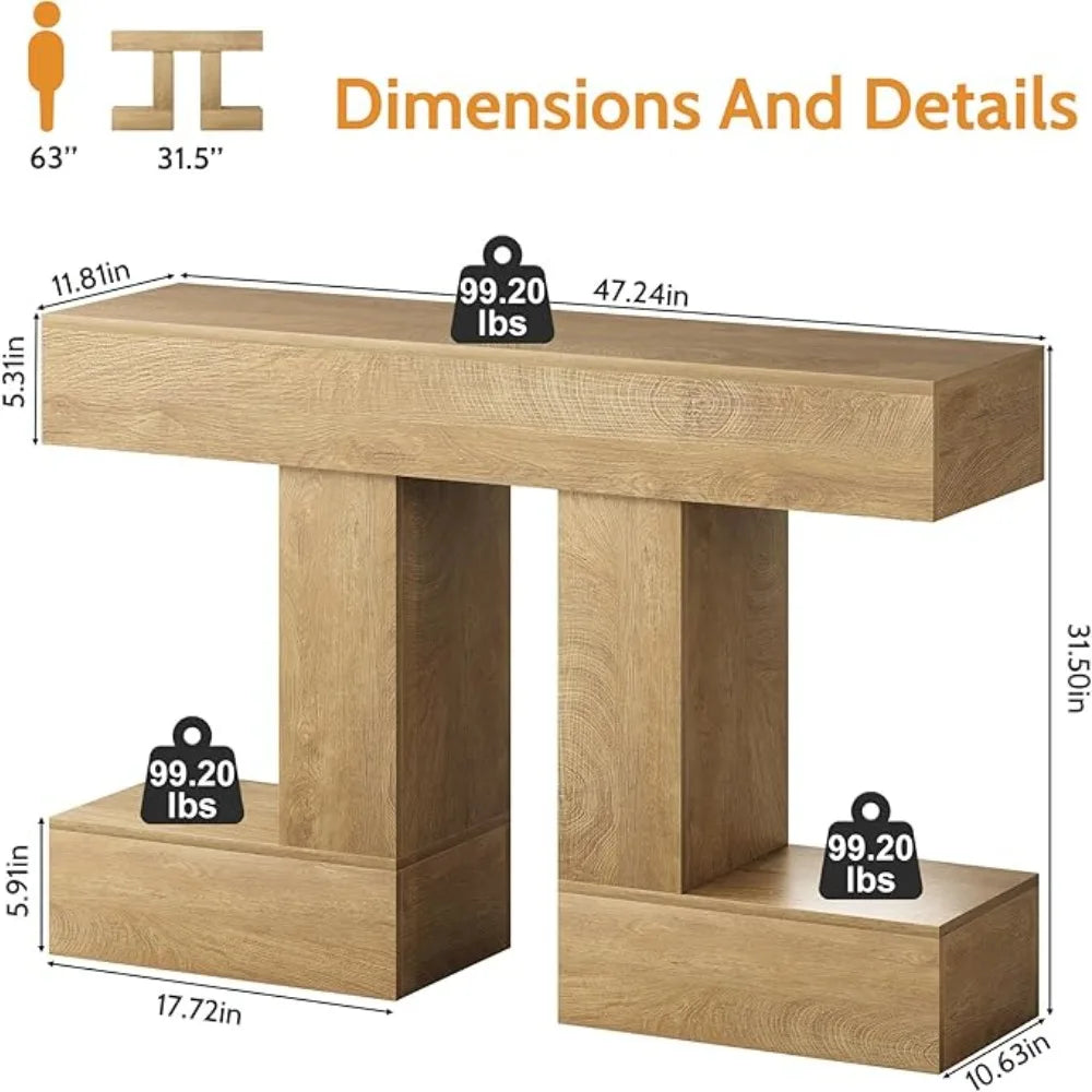 47.24-Inch ole Table, armhouse Soa Table Behind Couch with Storage, Industrial Entryway Table or Living Room, Hallway, Entrance