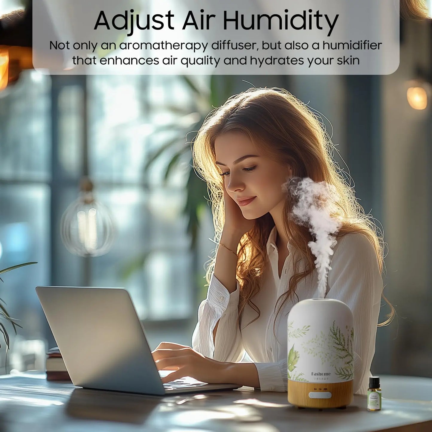 Essential Oil Diffuser, 100ML Ultrasonic Aromatherapy Fragrant Oil Vaporizer Humidifier