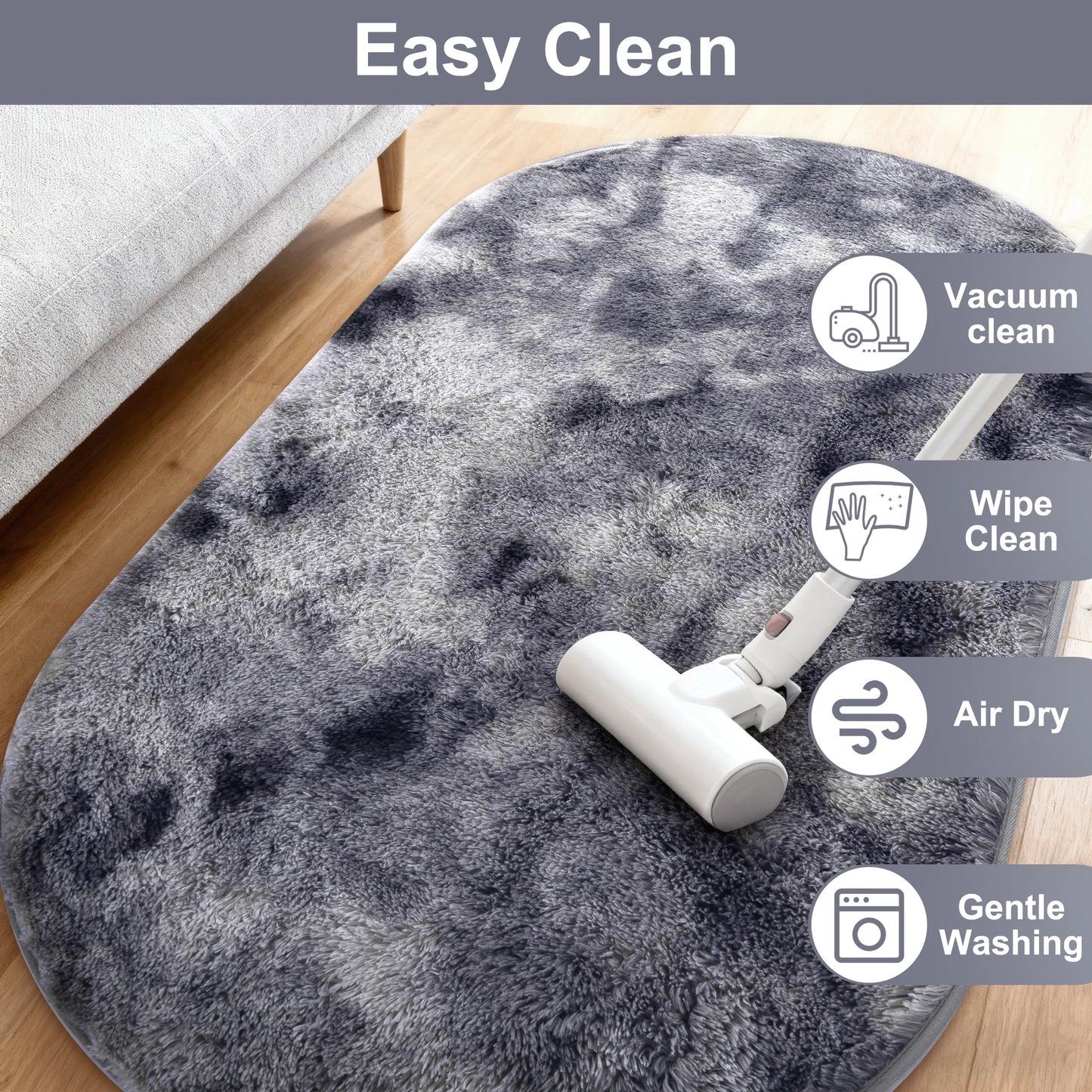 Fluffy Oval Rug Carpets for Living Room Home Decoration Warm Floor Mat