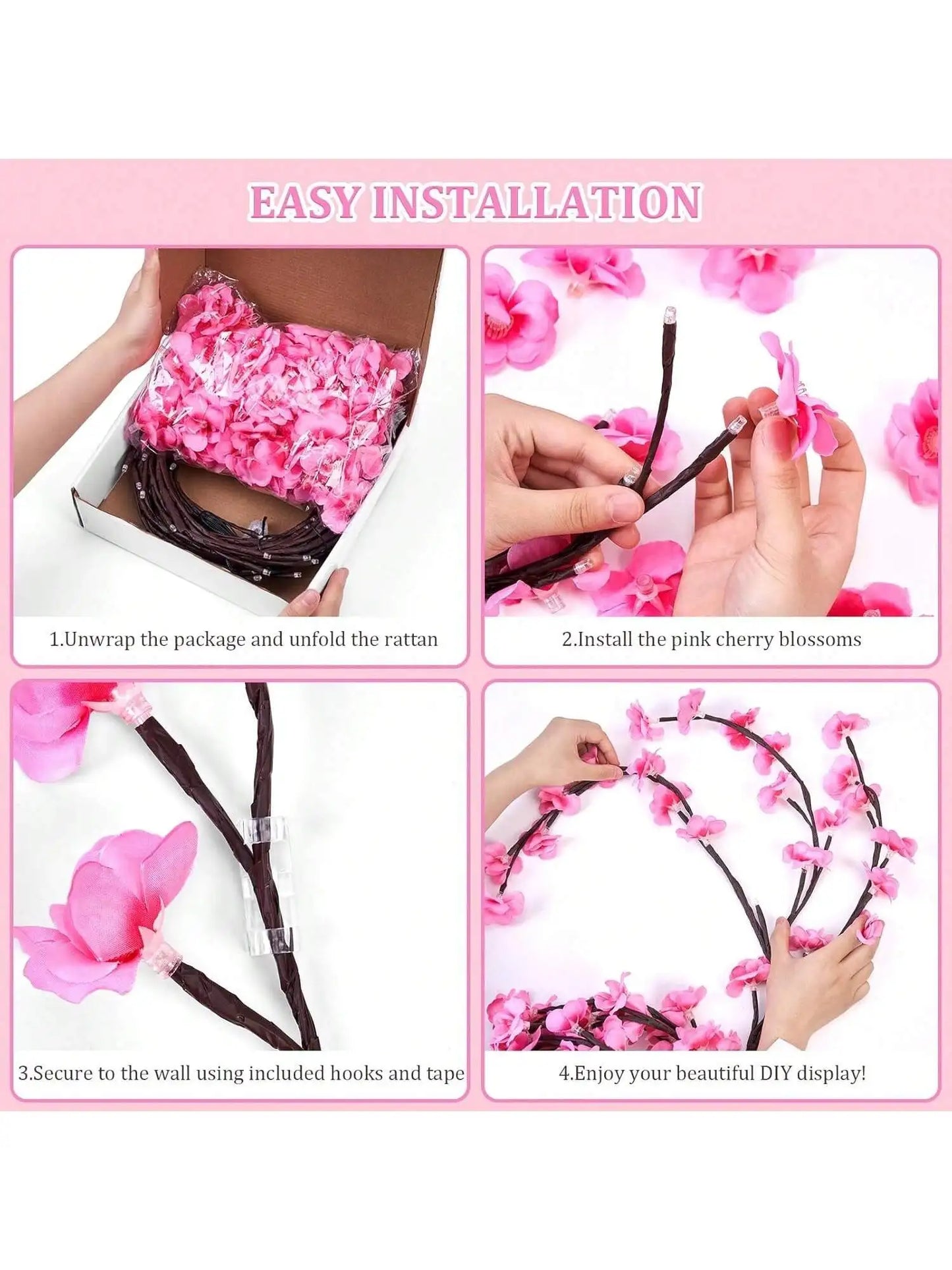 DIY Cherry LED Tree Branch Lights for Wall