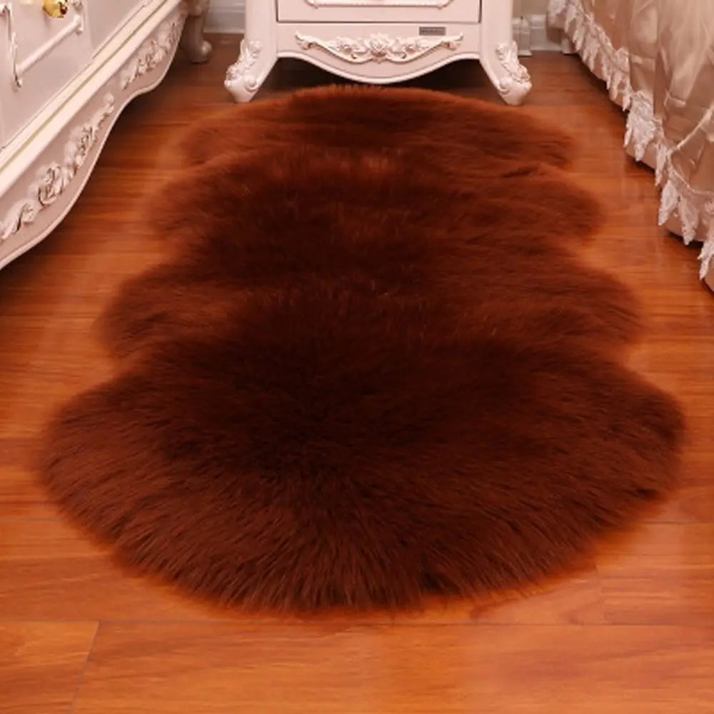 Artificial Sheepskin Long Hair Carpet Floor Wool Fluffy Soft Mat