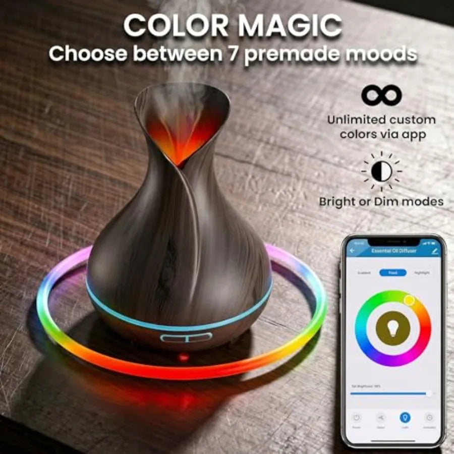 Smart WiFi Humidifier - Aromatherapy Essential Oil Diffusers with App Control and Voice Control - Works with Alexa and Google H