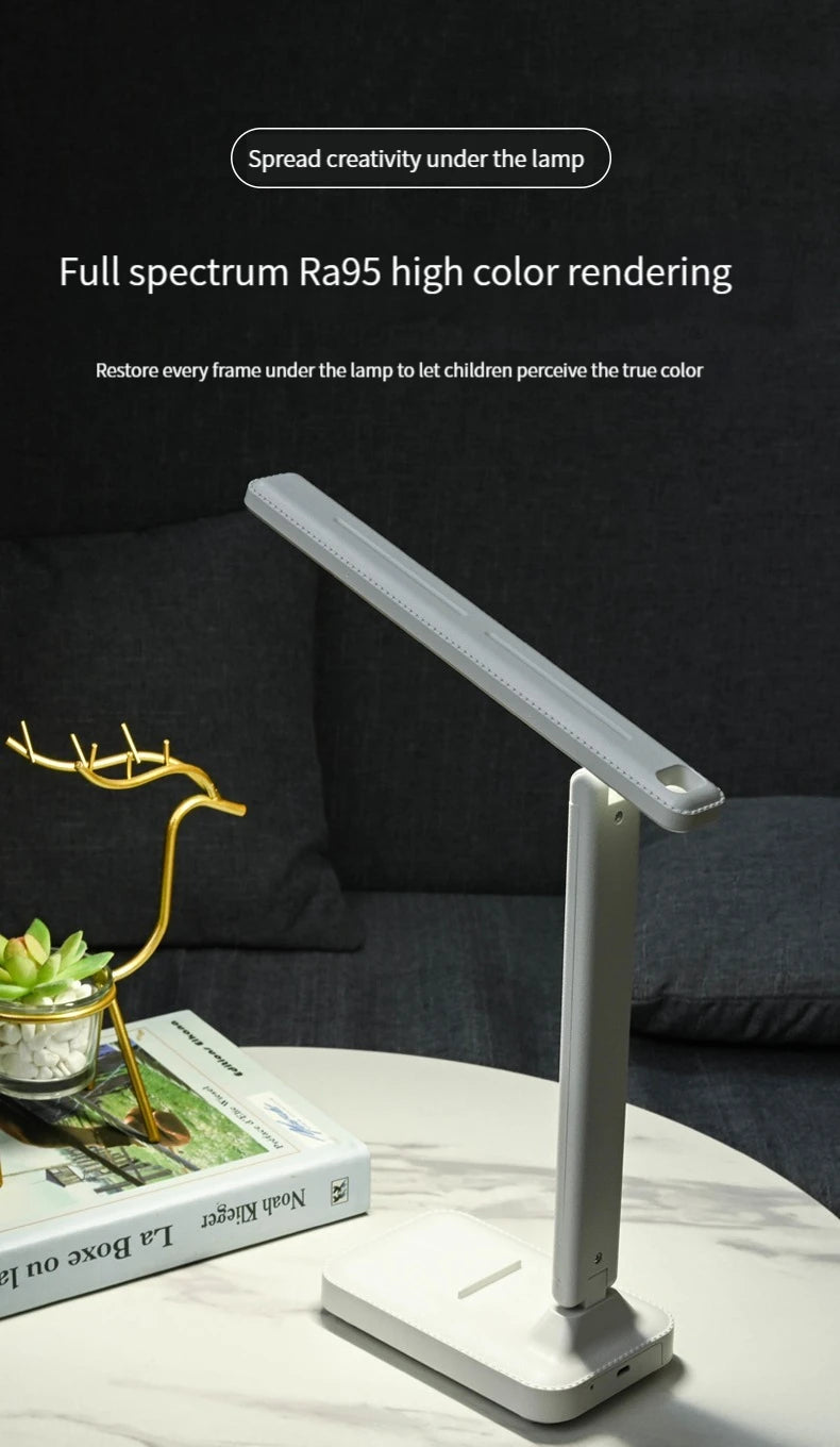 LED Touch Switch White Folding Desk Lamp