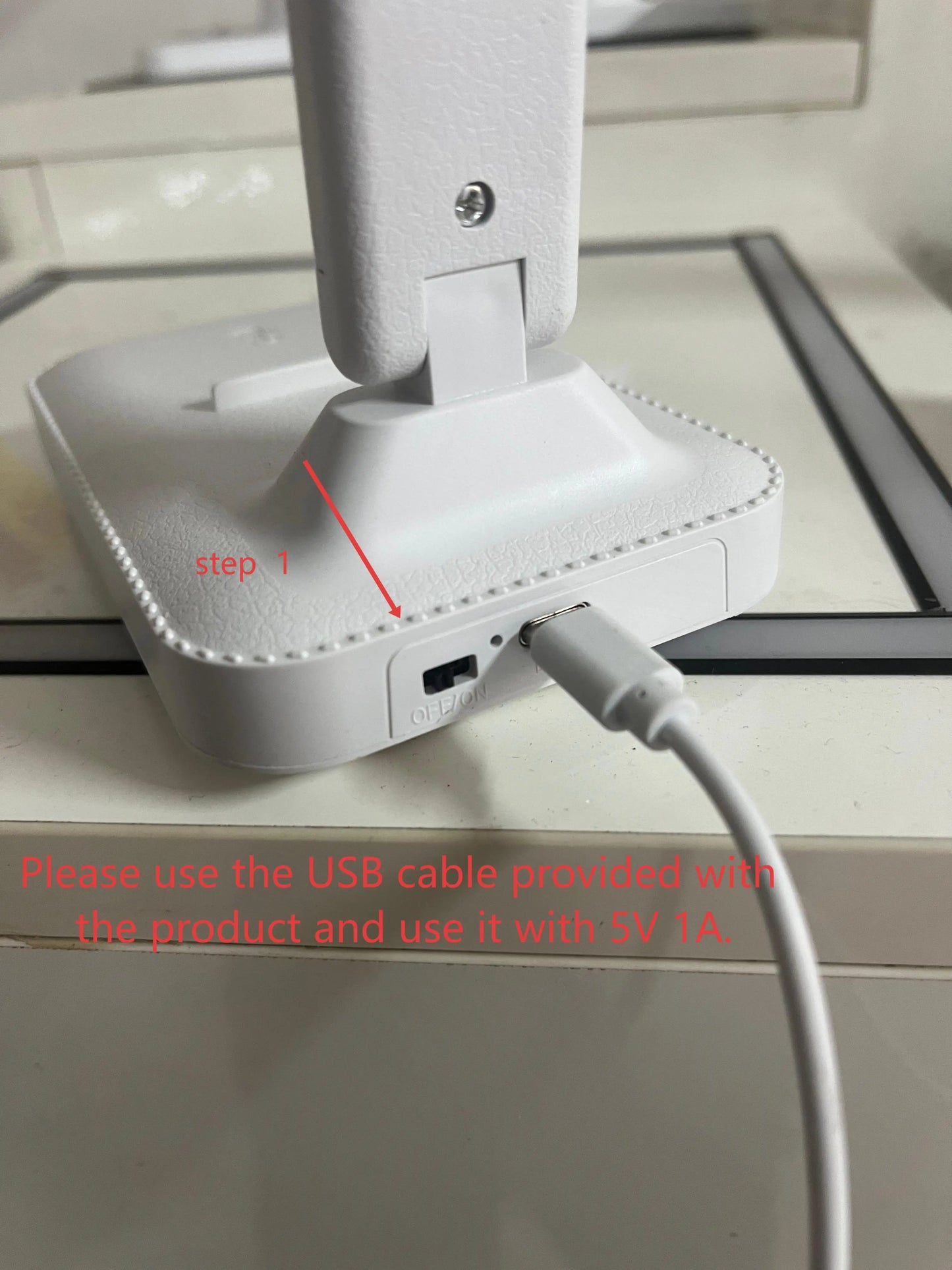 LED Touch Switch White Folding Desk Lamp