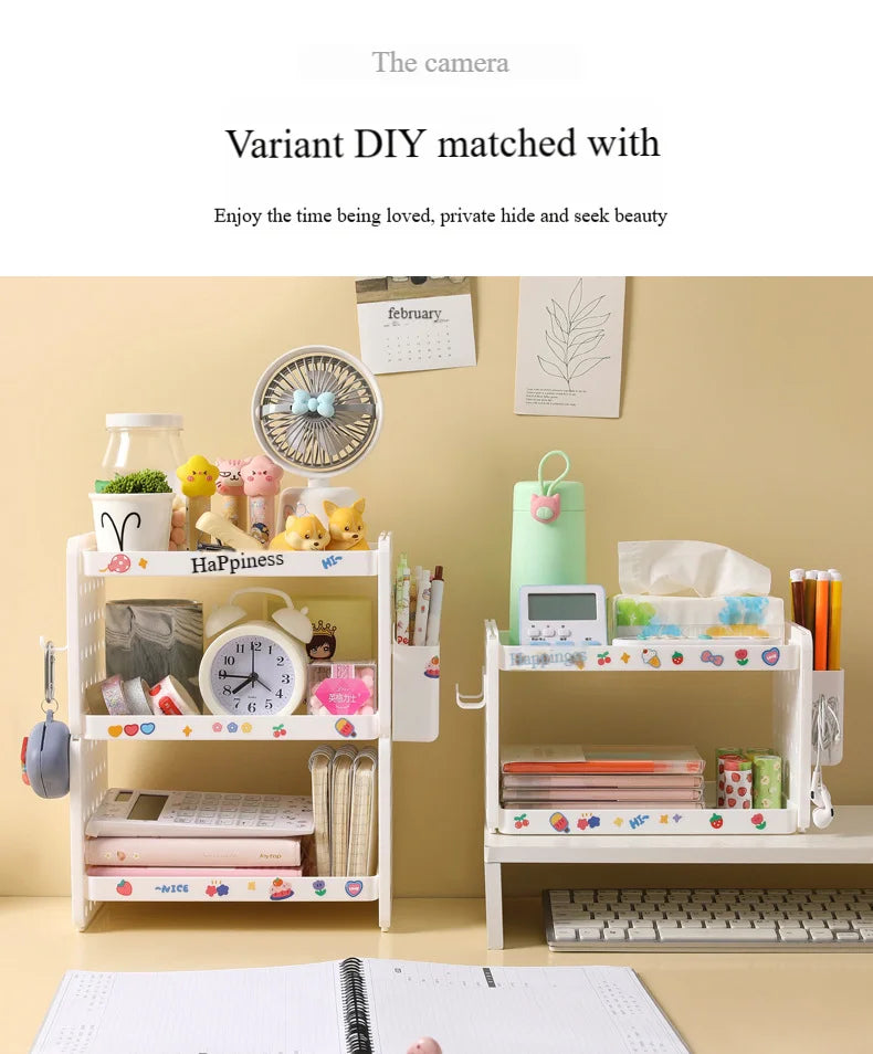 Multi-functional 3-tier Desktop Organizer, Desktop Shelf, Hole Board