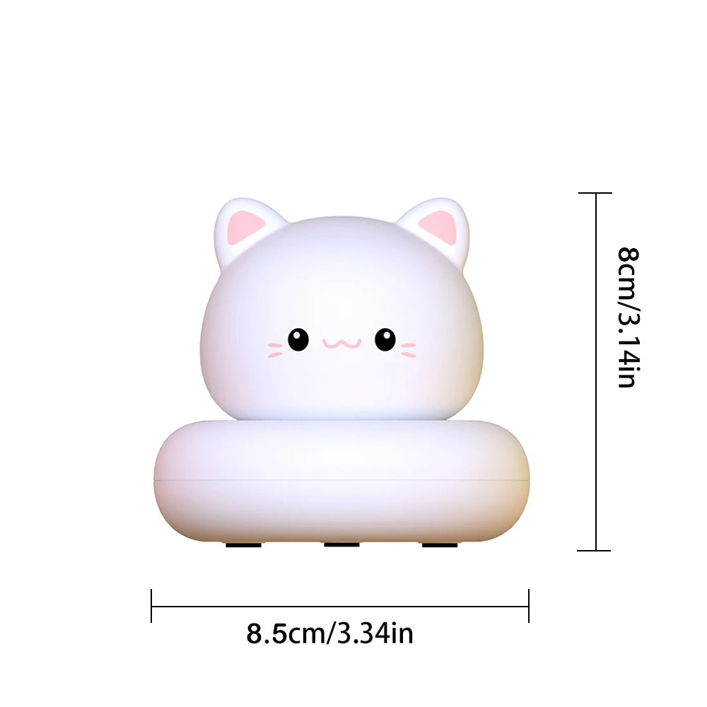 LED Nursery Cat Night Light 3 Levels Dimmable Bedroom Nightlight
