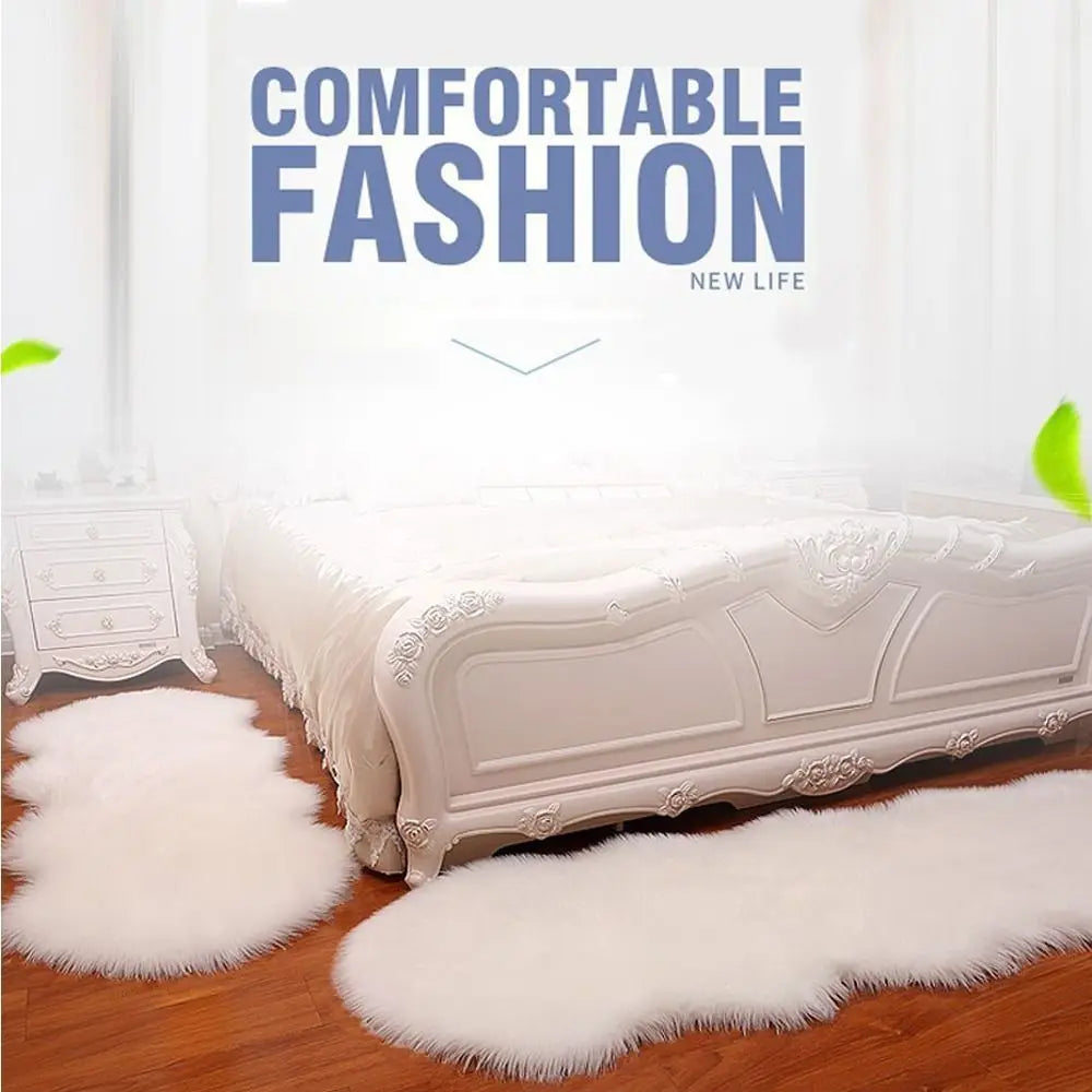 Artificial Sheepskin Long Hair Carpet Floor Wool Fluffy Soft Mat