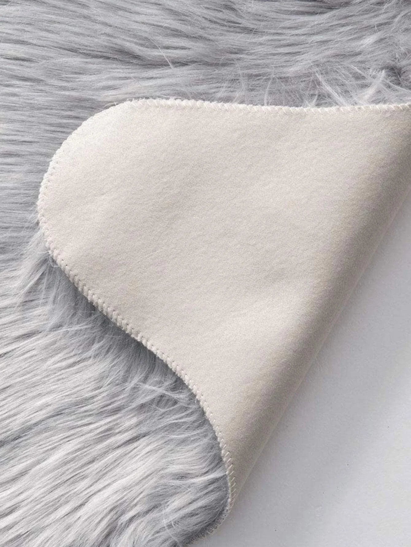 1PC Soft Faux Fur Rug White Fluffy Area Rug For Living Room