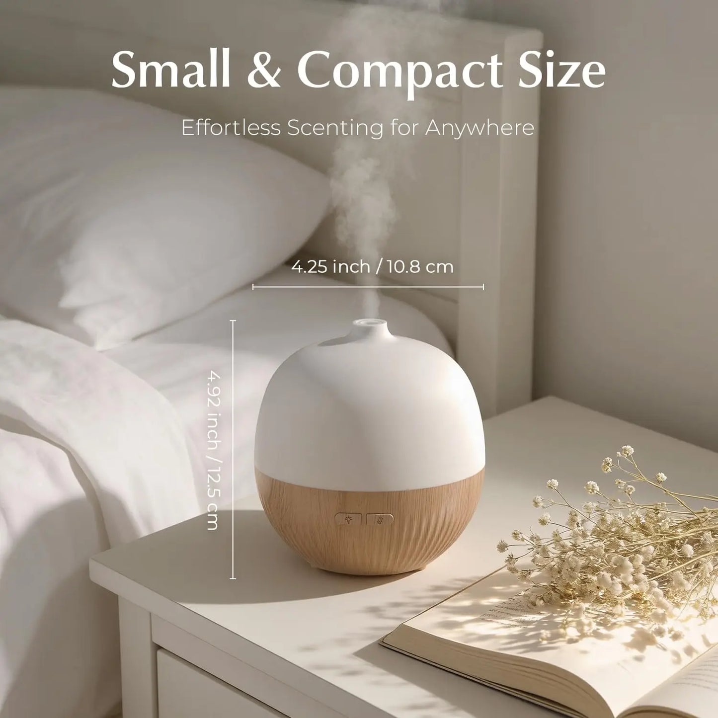 Essential Oil Diffuser, 100ml Small Aromatherapy Diffuser with Mood Light, Ultrasonic Oil Diffusers for Home, Mini Diffuser for Essential Oils, Gift for Women