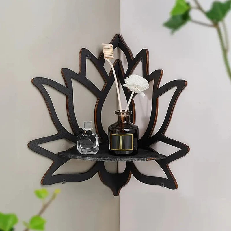 Wooden Lotus Hollow Decorative Rack Aromatherapy Organiser