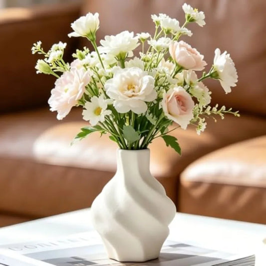 Ceramic Flower Vase Home Decor Farmhouse Rustic Vase Decorative Table Large Terracotta Vases Living Room Mantle Fireplace Kitch
