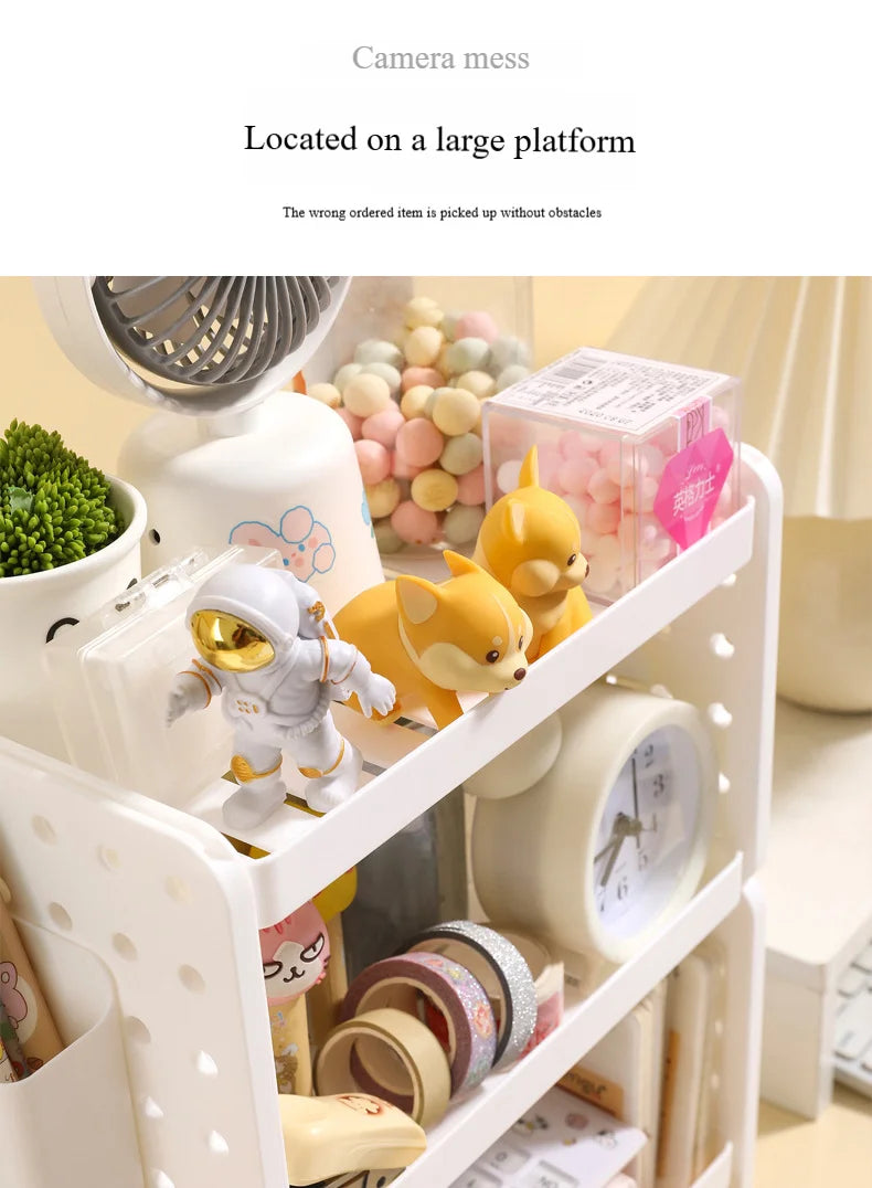 Multi-functional 3-tier Desktop Organizer, Desktop Shelf, Hole Board