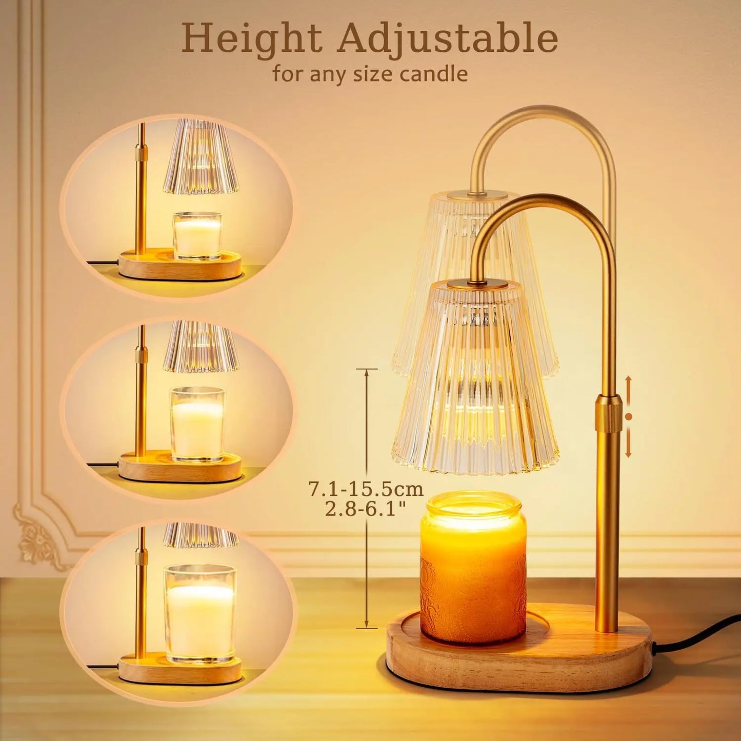Adjustable Candle Warmer Lamp with Timer