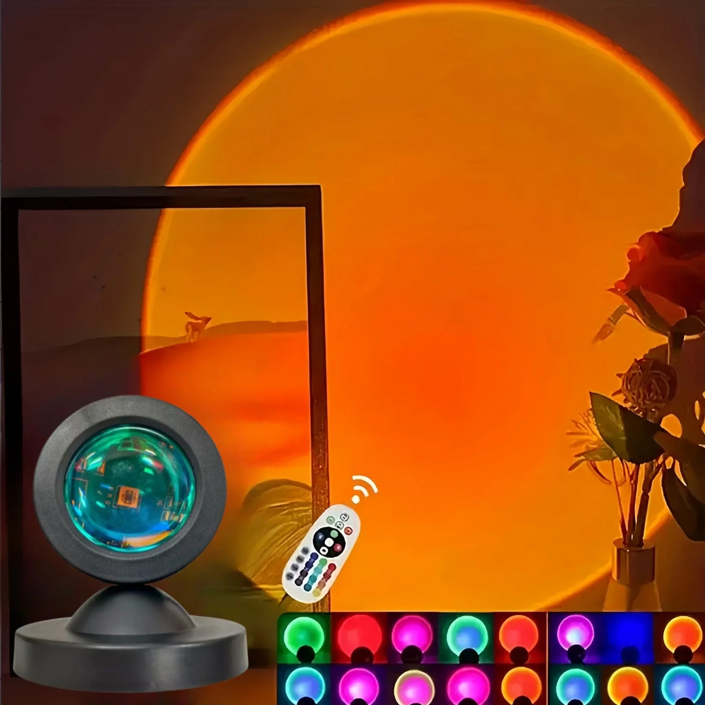 Sunset Light Projection LED Light with Remote Control, 16 Colors Night Light, RGB Lighted Sunrise Lights Room Decoration Photogr