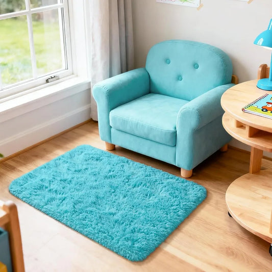 Soft Modern Indoor Shaggy Area Rug for Bedroom Livingroom Dorm  Home Decorative,Floor Carpet 2x3 Feet,Teal