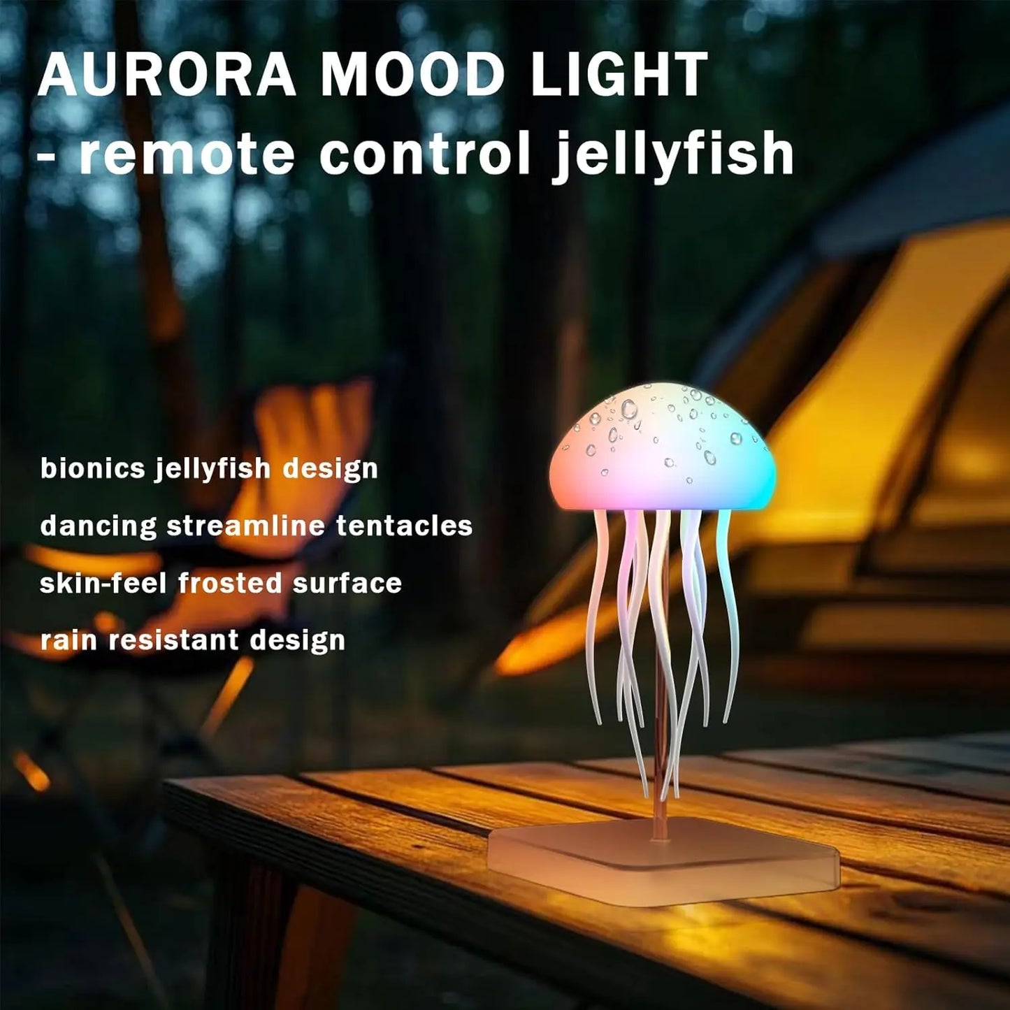 Bionic Jellyfish LED Night Lights USB Rechargeable with Remote Touch Control