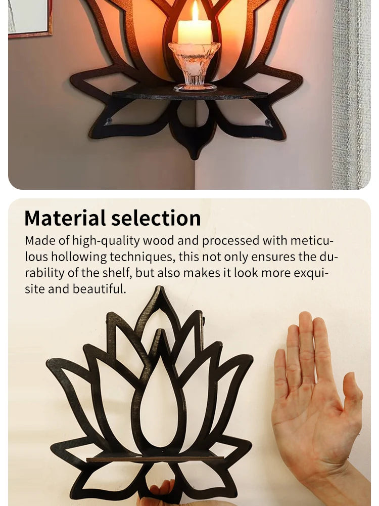 Wooden Lotus Hollow Decorative Rack Aromatherapy Organiser