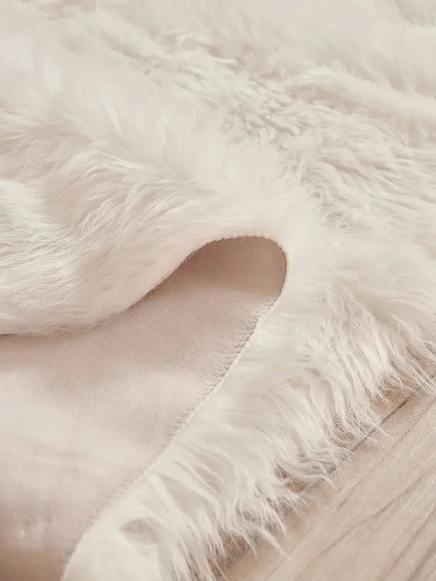 1PC Soft Faux Fur Rug White Fluffy Area Rug For Living Room