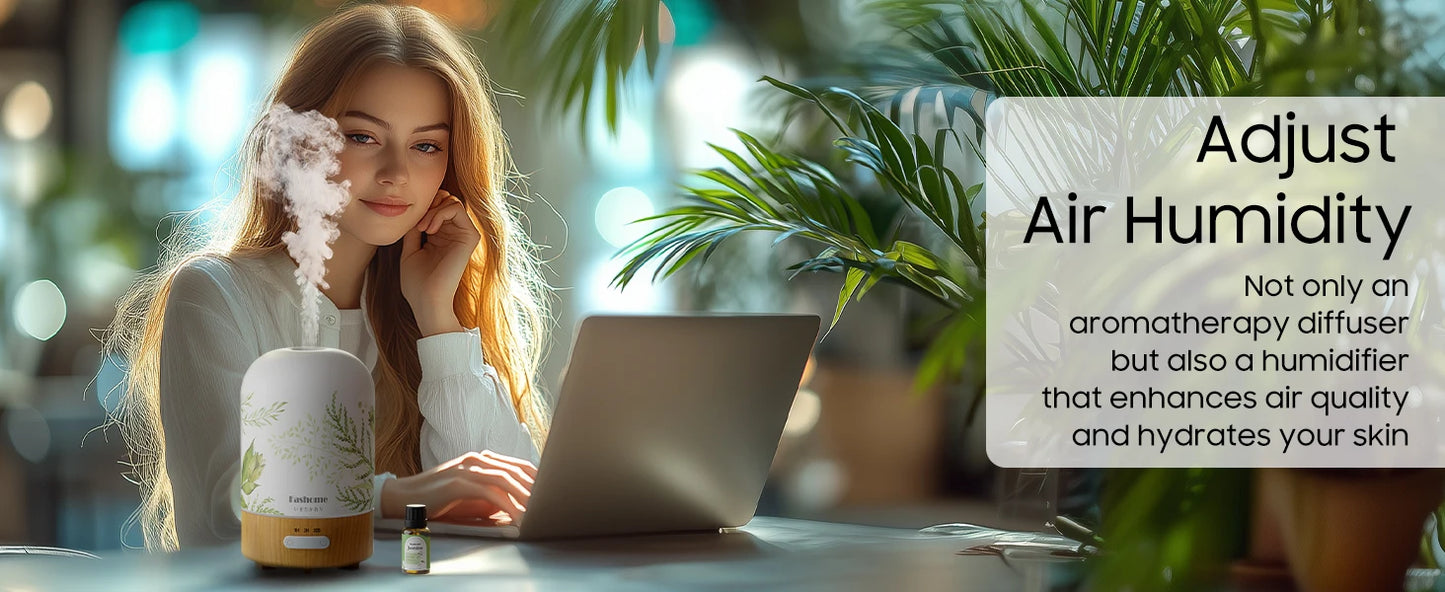 Essential Oil Diffuser, 100ML Ultrasonic Aromatherapy Fragrant Oil Vaporizer Humidifier
