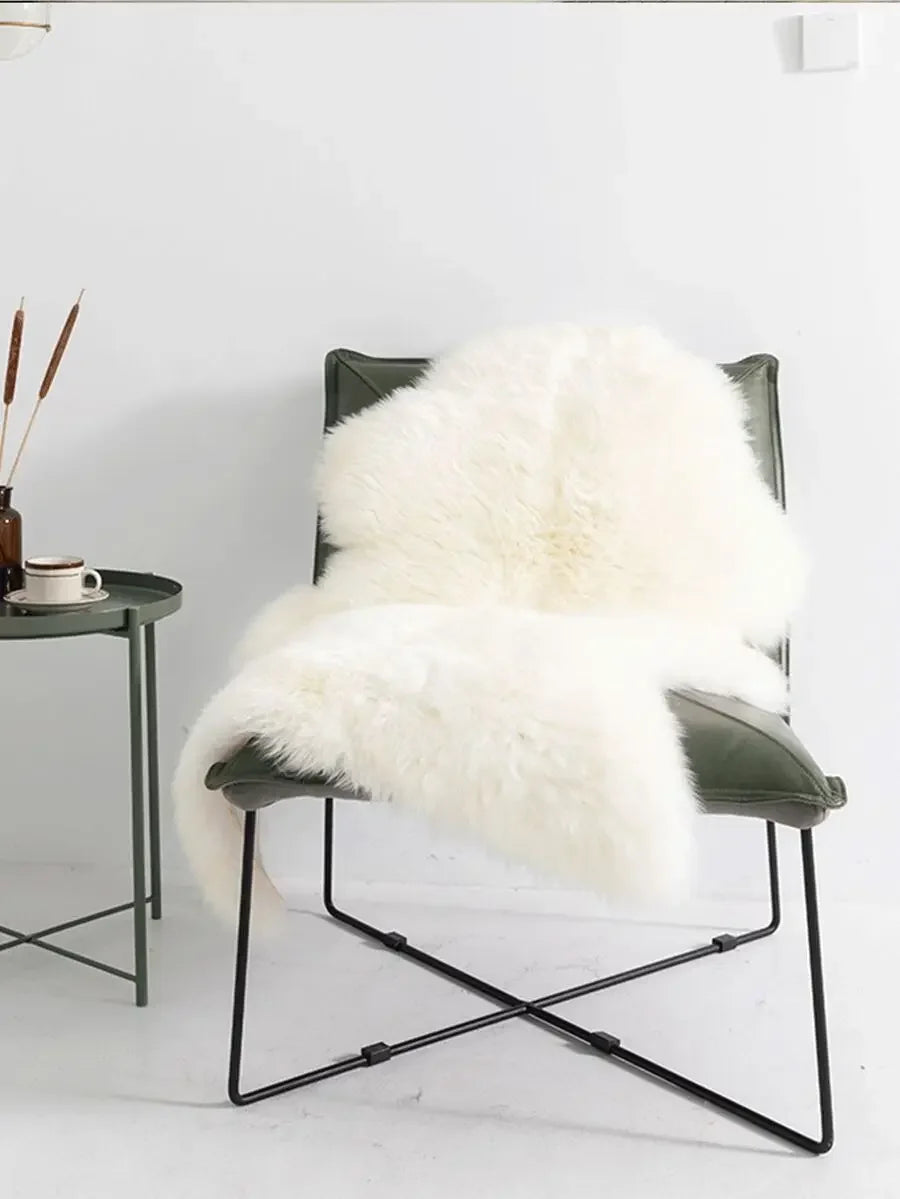 1PC Soft Faux Fur Rug White Fluffy Area Rug For Living Room