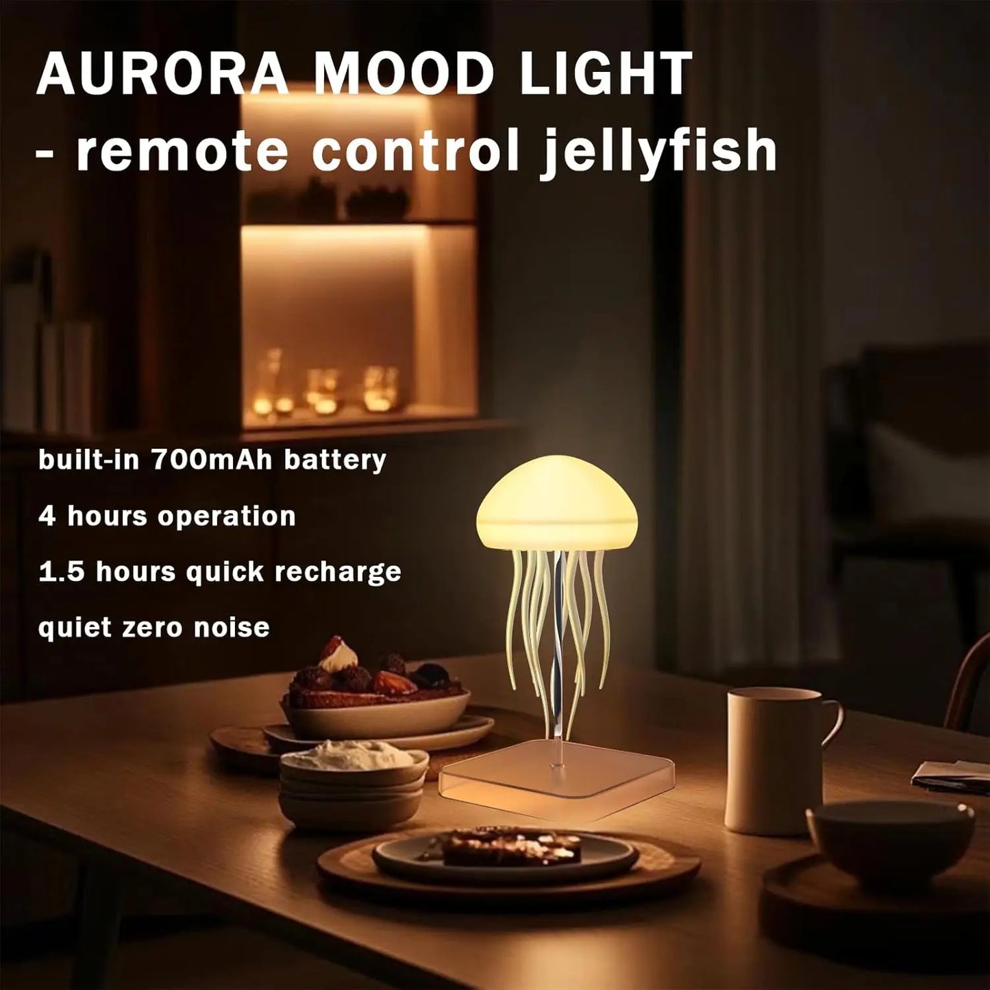 Bionic Jellyfish LED Night Lights USB Rechargeable with Remote Touch Control