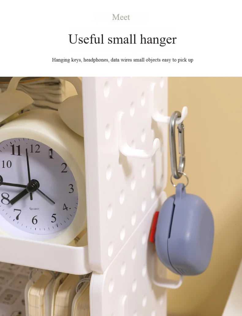 Multi-functional 3-tier Desktop Organizer, Desktop Shelf, Hole Board