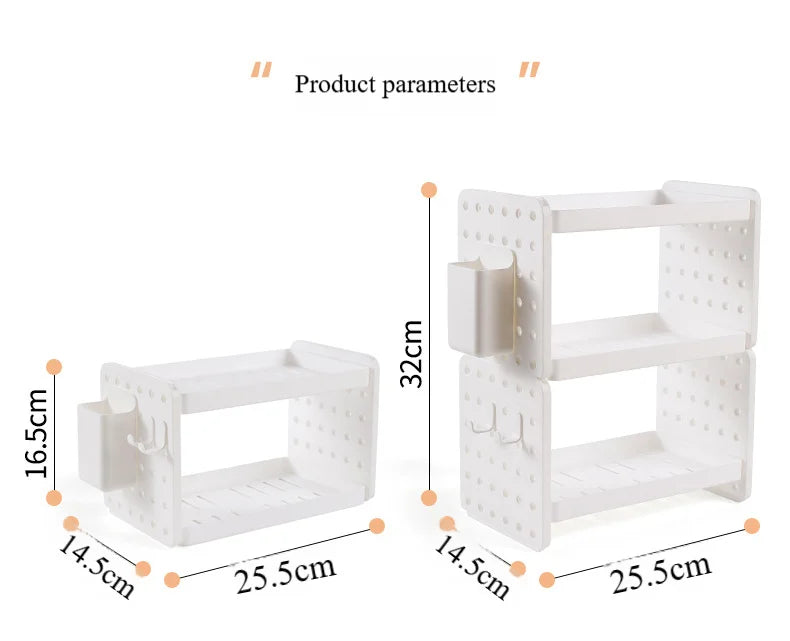 Multi-functional 3-tier Desktop Organizer, Desktop Shelf, Hole Board