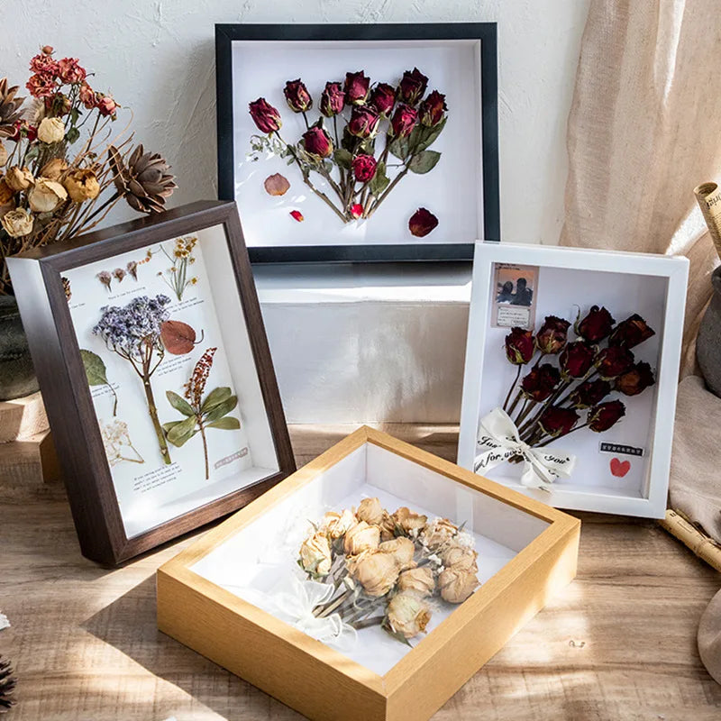 Shadow Box Depth 3cm Wooden Photo Frame for Displaying Three-Dimensional Works Nordic DIY Wood Picture Frame Photo Decor