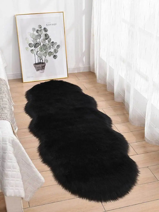 1PC Soft Faux Fur Rug White Fluffy Area Rug For Living Room