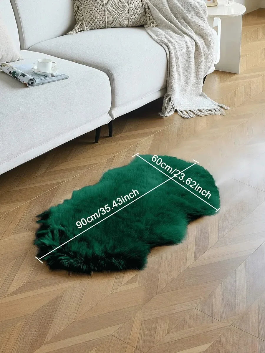 1PC Soft Faux Fur Rug White Fluffy Area Rug For Living Room