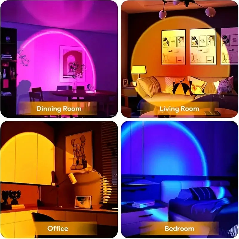 Sunset Light Projection LED Light with Remote Control, 16 Colors Night Light, RGB Lighted Sunrise Lights Room Decoration Photogr
