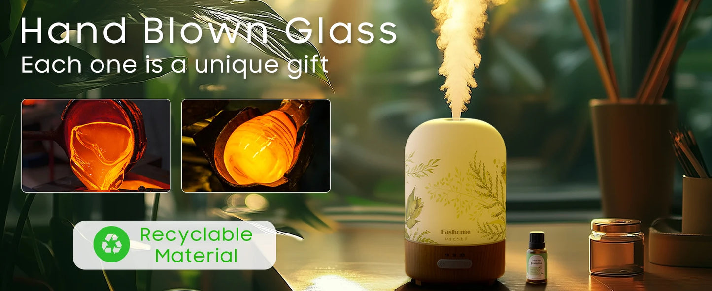 Essential Oil Diffuser, 100ML Ultrasonic Aromatherapy Fragrant Oil Vaporizer Humidifier