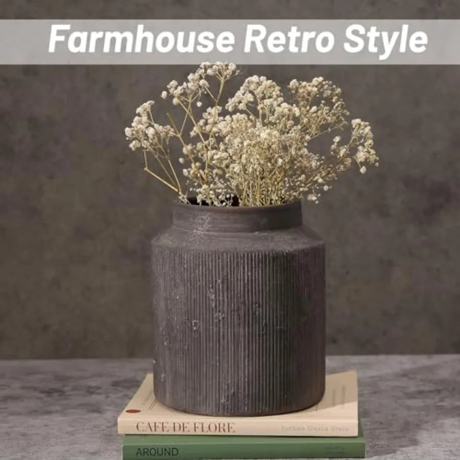 Rustic Vases for Home Decor. Ceramic Vase for Dg Table Decor. Terracotta Decorative Vase