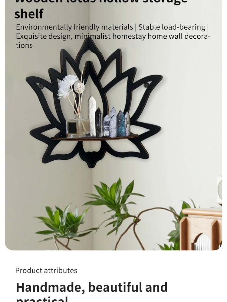 Wooden Lotus Hollow Decorative Rack Aromatherapy Organiser