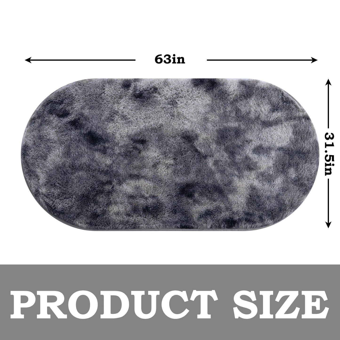 Fluffy Oval Rug Carpets for Living Room Home Decoration Warm Floor Mat
