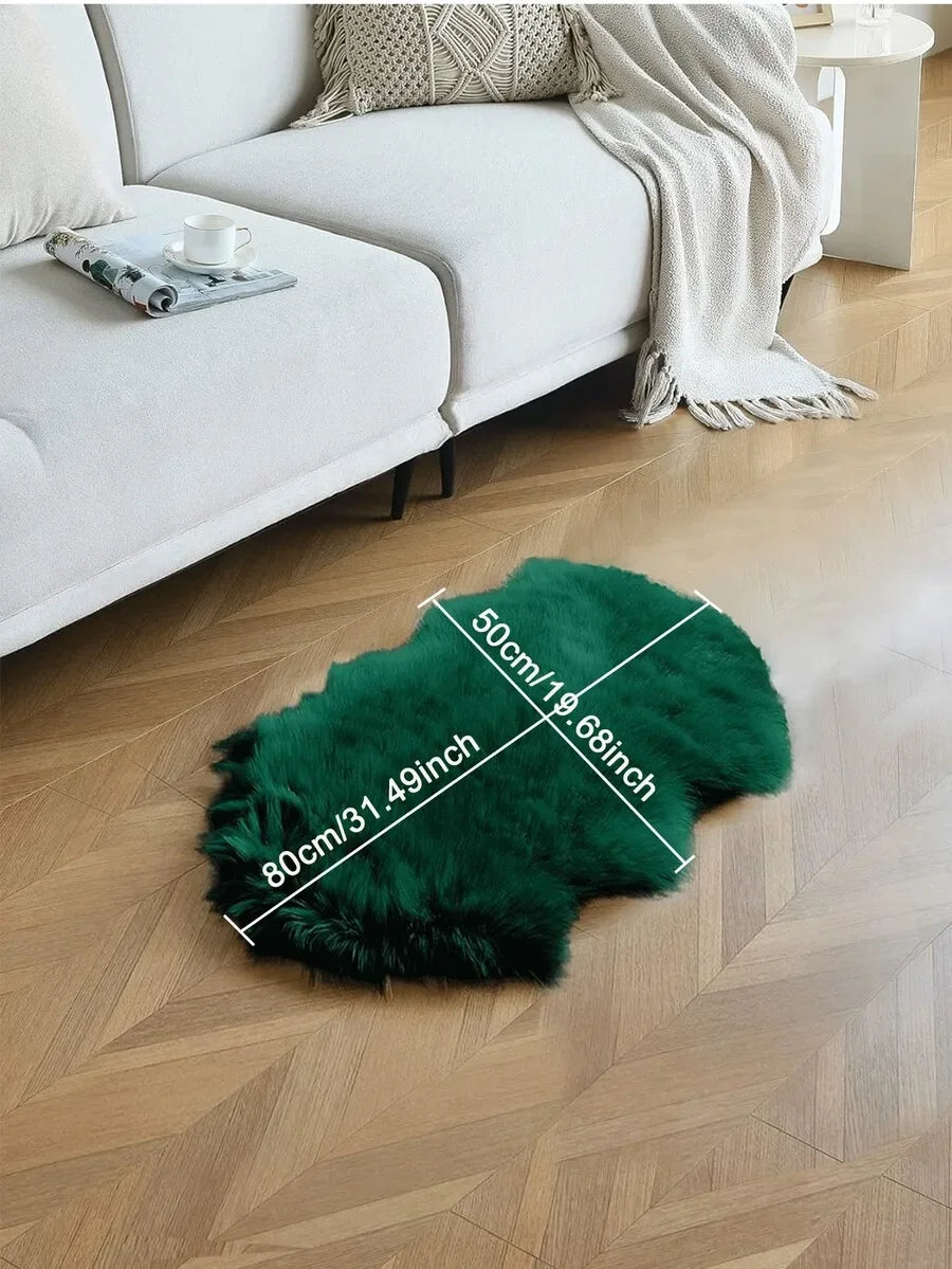 1PC Soft Faux Fur Rug White Fluffy Area Rug For Living Room