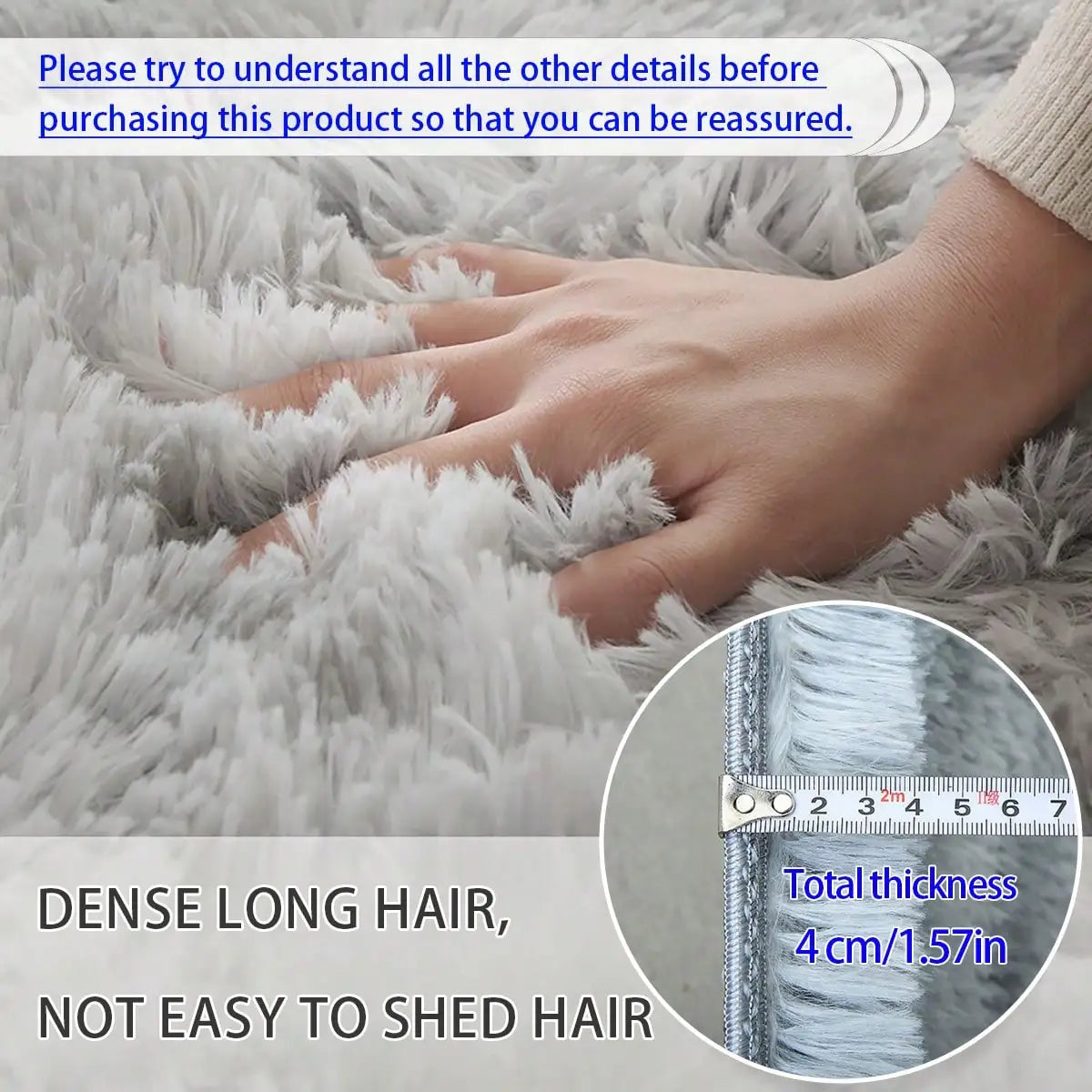1pc Soft & Fluffy Oval Non-Slip Water-Resistant Carpet