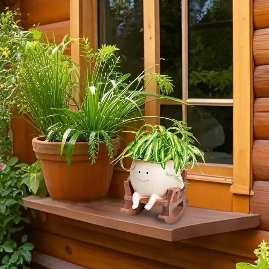 Charming Face Planter Pots, Cute Head Chair Shaped Succulent Planter