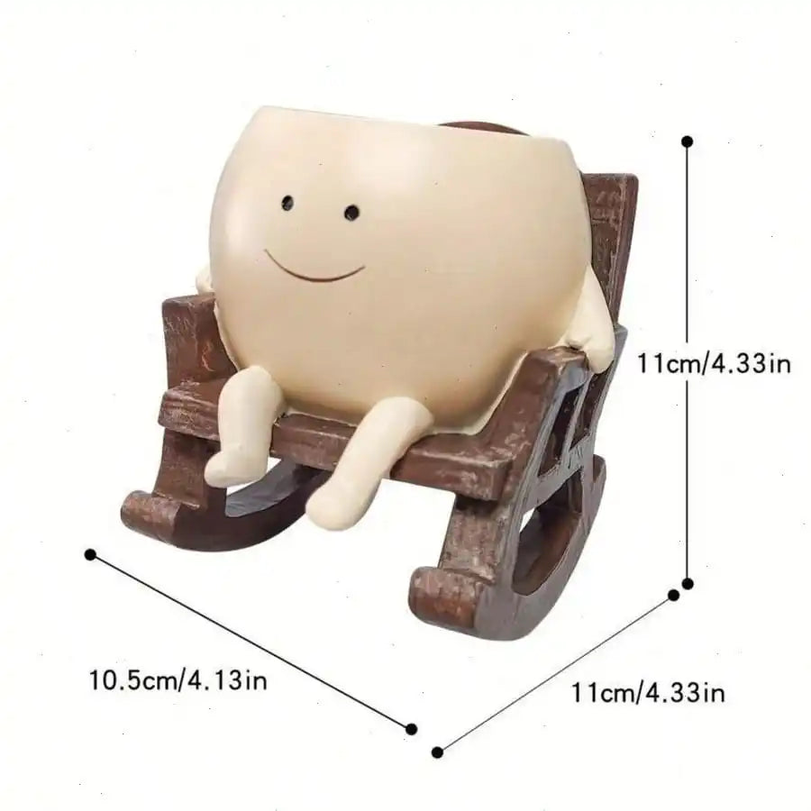 Charming Face Planter Pots, Cute Head Chair Shaped Succulent Planter