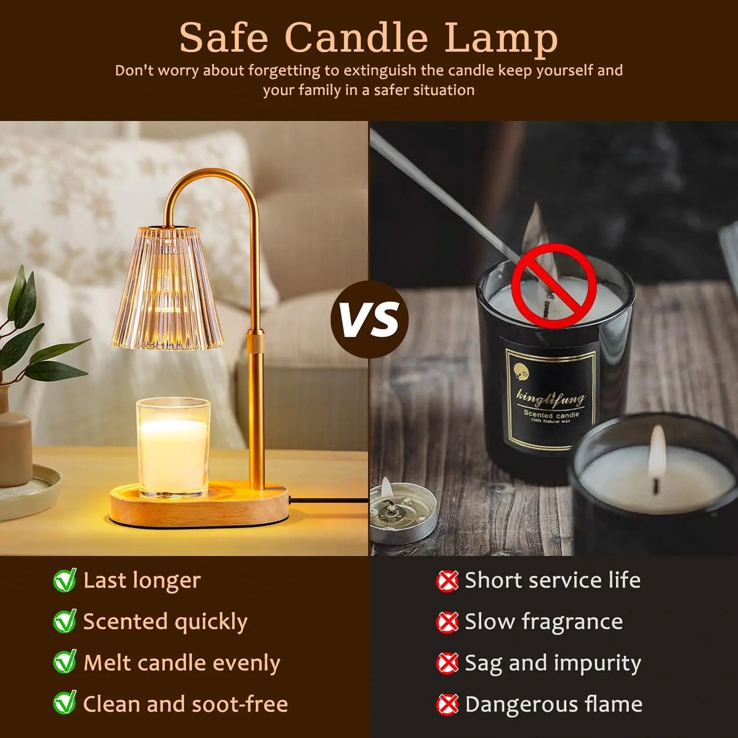 Adjustable Candle Warmer Lamp with Timer