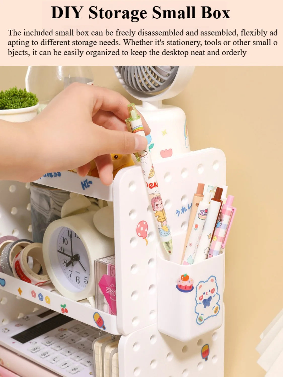 Multi-functional 3-tier Desktop Organizer, Desktop Shelf, Hole Board