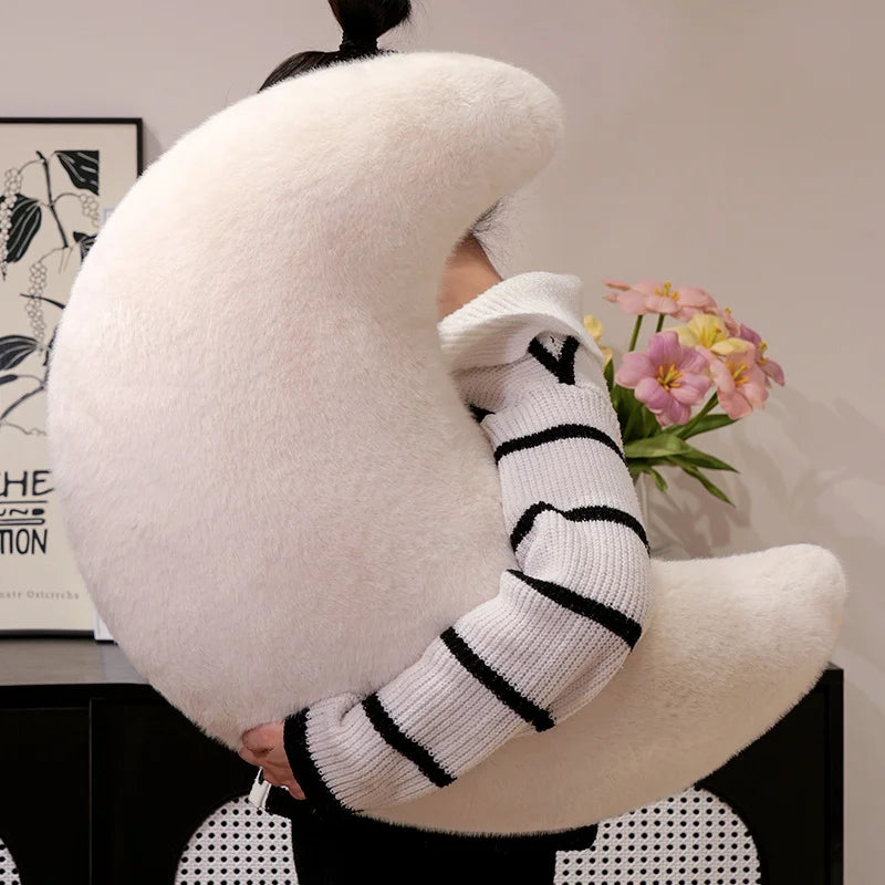 Moon Throw Pillows Soft Moon Shaped Pillows Plush Floor Cushions Middle Eastern Muslim Festival Home Bedroom Eid Al Fitr