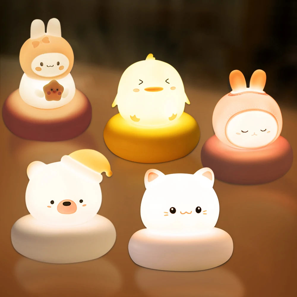 LED Nursery Cat Night Light 3 Levels Dimmable Bedroom Nightlight