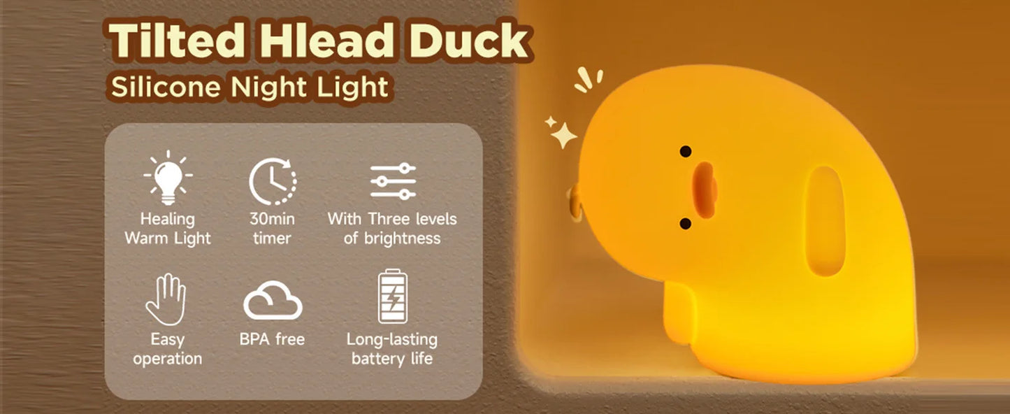 Panda Night Light Sleep Aid, 5.1 IN Soft Silicone, 3 Brightness & 30-Min Auto Off