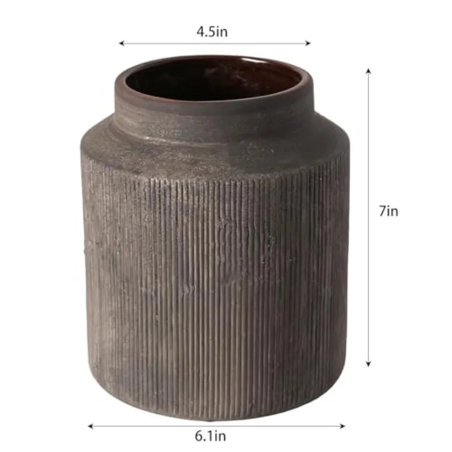 Rustic Vases for Home Decor. Ceramic Vase for Dg Table Decor. Terracotta Decorative Vase